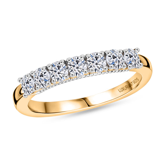 LUXURIANT DIAMOND - Lab Grown Diamant SI-GH Ring 925 Silber 750 Gelbgold Vermeil (Größe 21.00) ca. 0.50 ct