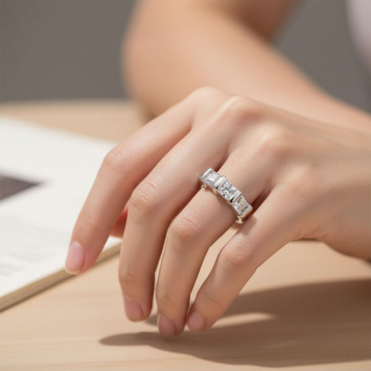 LUSTRO STELLA - Weißer Zirkonia Ring 925 Silber rhodiniert (Größe 21.00)