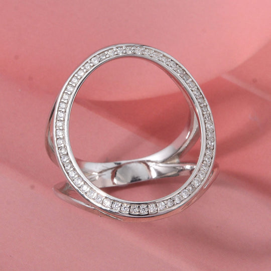 LUSTRO STELLA - Weißer Zirkonia Ring 925 Silber rhodiniert (Größe 19.00)