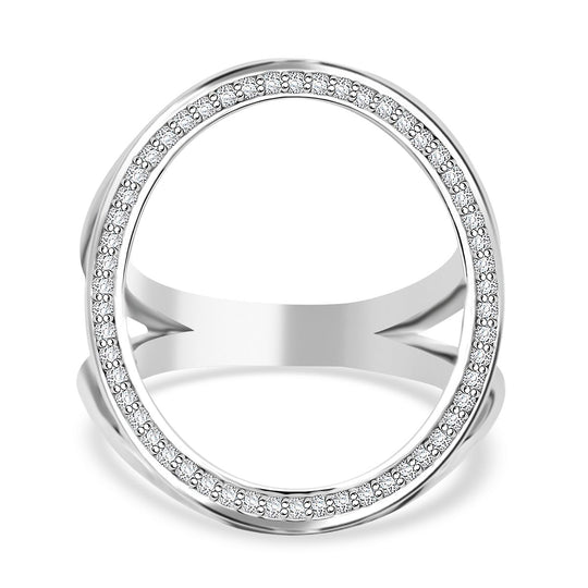 LUSTRO STELLA - Weißer Zirkonia Ring 925 Silber rhodiniert (Größe 19.00)