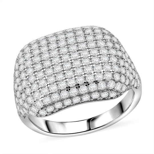 LUSTRO STELLA - Weißer Zirkonia Ring 925 Silber rhodiniert (Größe 18.00)