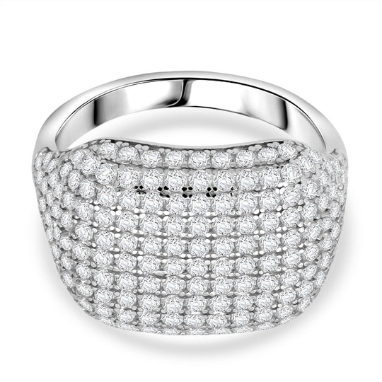 LUSTRO STELLA - Weißer Zirkonia Ring 925 Silber rhodiniert (Größe 18.00)