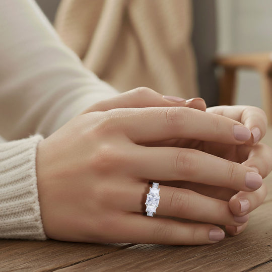 LUSTRO STELLA - Weißer Zirkonia Ring 925 Silber rhodiniert (Größe 18.00)