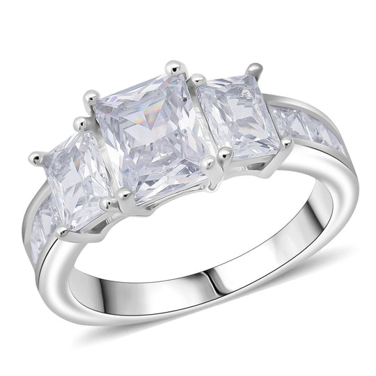 LUSTRO STELLA - Weißer Zirkonia Ring 925 Silber rhodiniert (Größe 18.00)