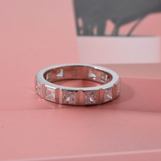 Lustro Stella Weißer Zirkonia Ring 925 Silber rhodiniert (Größe 17.00)