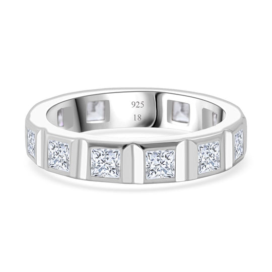 Lustro Stella Weißer Zirkonia Ring 925 Silber rhodiniert (Größe 17.00)
