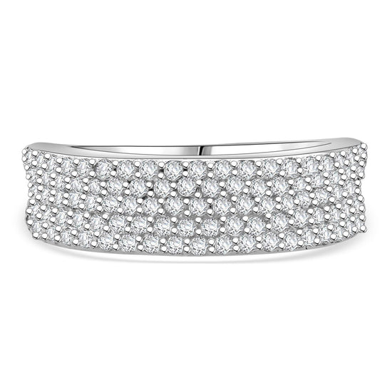 Lustro Stella Weißer Zirkonia Ring 925 Silber rhodiniert (Größe 17.00)