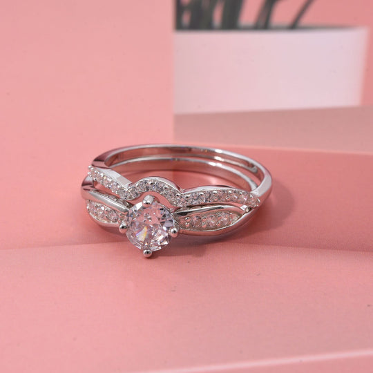 LUSTRO STELLA - Weißer Zirkonia Ring 925 Silber rhodiniert (Größe 19.00)