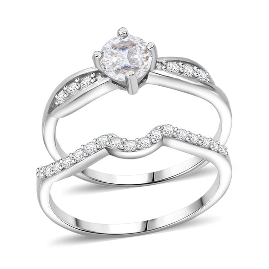 LUSTRO STELLA - Weißer Zirkonia Ring 925 Silber rhodiniert (Größe 19.00)