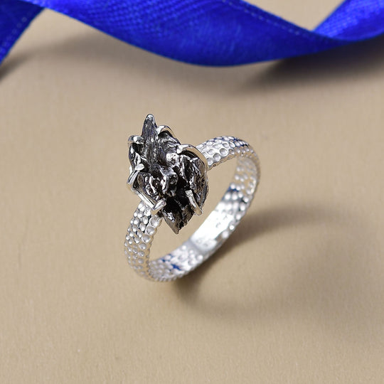 D'Joy Muonionalusta Meteorit Ring, 925 Silber rhodiniert (Größe 22.00) ca. 20.05 ct