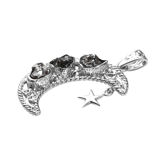 Muonionalusta Meteorit Anhänger 925 Silber rhodiniert ca. 12.03 ct