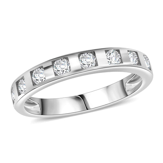 Lustro Stella Weißer Zirkonia Ring 925 Silber rhodiniert (Größe 18.00)