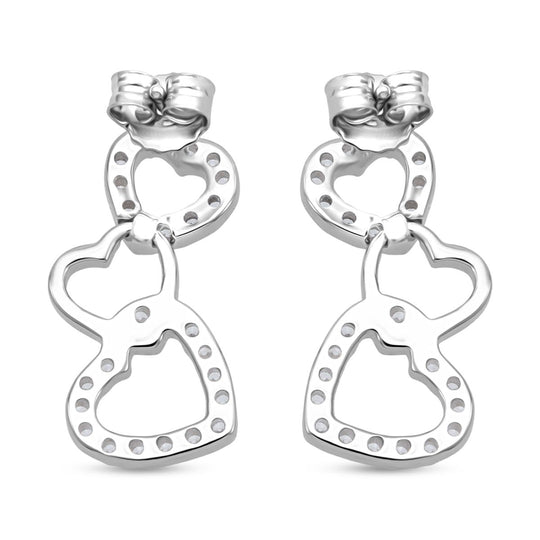 LUSTRO STELLA - Weißer Zirkonia Ohrringe 925 Silber rhodiniert
