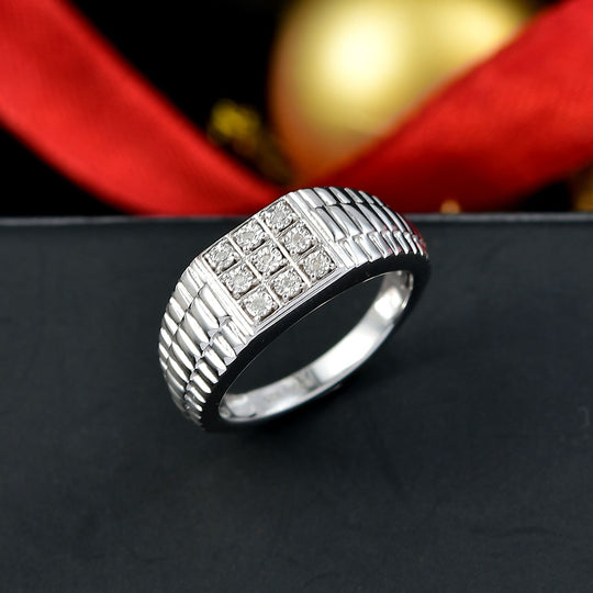 MÜNCHEN CLOSE OUT - D'Joy Weißer Diamant Ring 925 Silber rhodiniert (Größe 20.00)