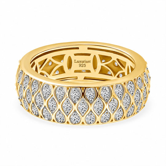 LUXURIANT DIAMOND - Lab Grown Diamant SI-GH SGL zertifiziert Ring 925 Silber 750 Gelbgold Vermeil (Größe 20.00) ca. 1.00 ct