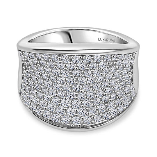 LUXURIANT DIAMANT - Lab Grown Diamant SI-GH SGL zertifiziert Ring 925 Silber 750 Gelbgold Vermeil (Größe 17.00) ca. 1,50 ct