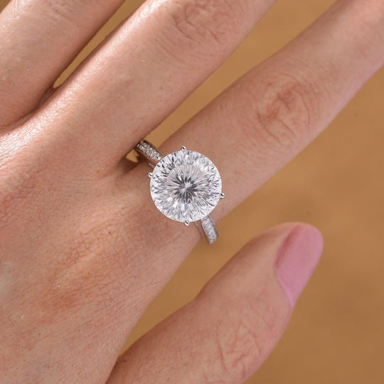 D'Joy Moissanit Ring 925 Silber rhodiniert (Größe 22.00) ca. 6,16 ct