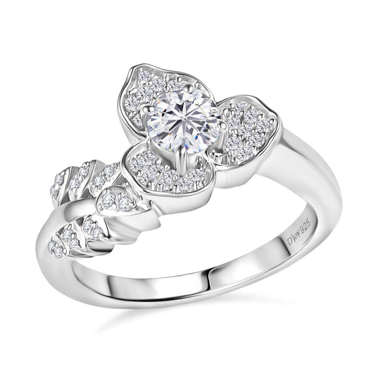 D'Joy Moissanit Ring 925 Silber rhodiniert (Größe 18.00) ca. 0.68 ct