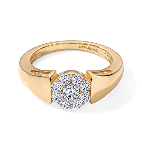 LUXURIANT SI-GH Labor Diamant Ring, 925 Silber 750 Roségold Vermeil - 0,50 ct.