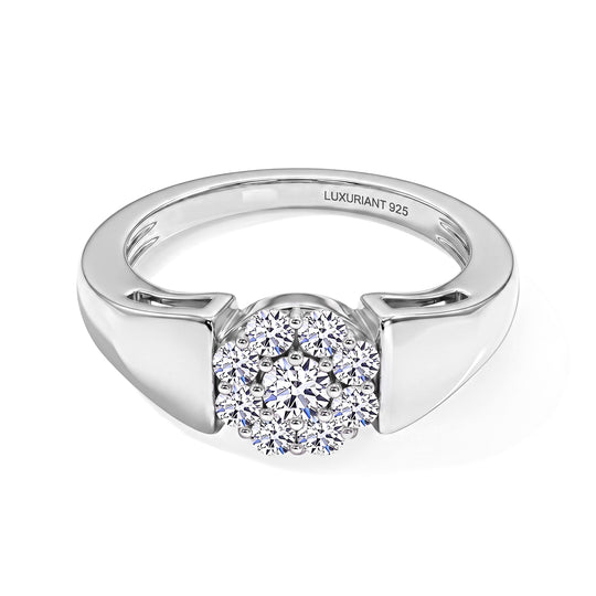 LUXURIANT SI-GH Labor Diamant Ring, 925 Silber 750 Roségold Vermeil - 0,50 ct.
