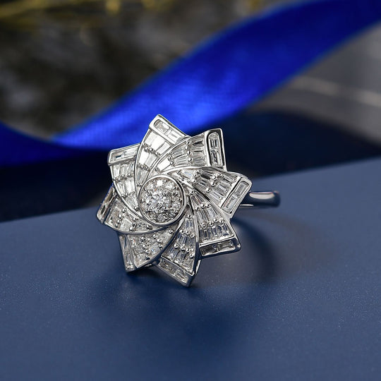 LUXURIANT DIAMOND - Lab Grown Diamant SI-GH SGL zertifiziert Ring 925 Silber rhodiniert (Größe 21.00) ca. 1.00 ct