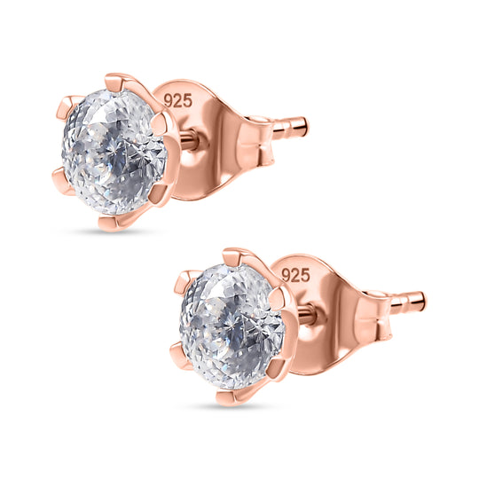 D'Joy 161 Facettiert Moissanit Ohrringe 925 Silber 750 Roségold Vermeil ca. 1.75 ct