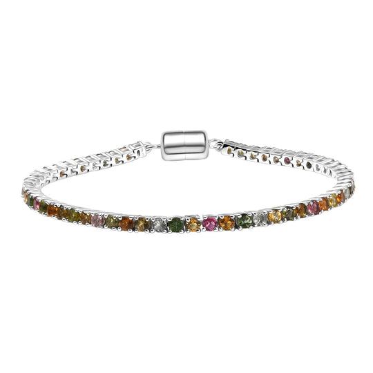 D'Joy AA Mehrfarbig-Turmalin Armband ca. 19 cm 925 Silber rhodiniert ca. 6,36 ct.