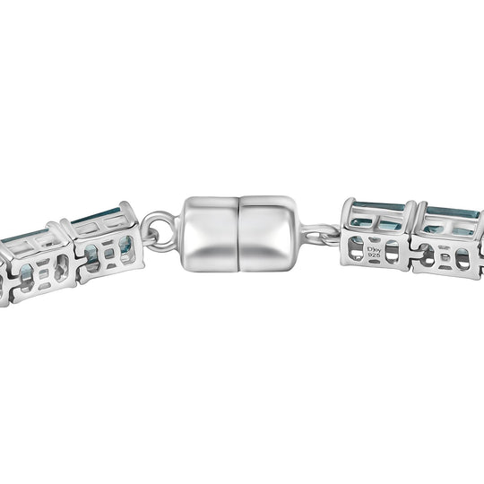 D'Joy AAA Blauer Zirkon Armband ca. 20 cm 925 Silber rhodiniert ca. 34,24 ct.