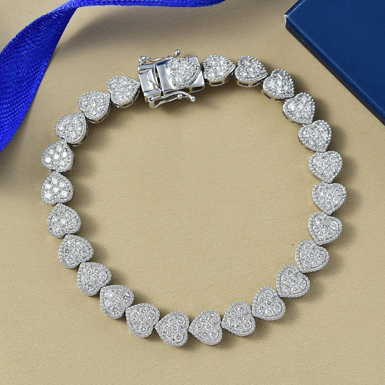 Lab Grown Diamant SI-GH Armband ca. 20 cm 925 Silber 750 Roségold Vermeil ca. 4.15 ct