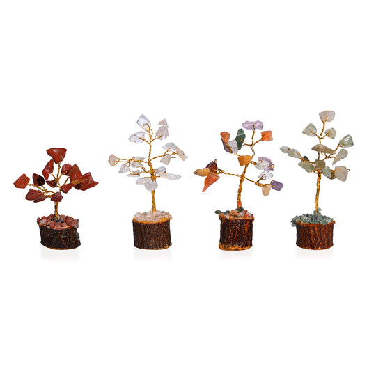 LIVMORE 8er Set Edelstein Bonsai Bäume, 5,08 cm, Mehrfarbig