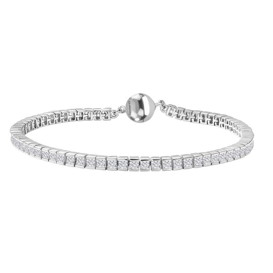 LUXURIANT DIAMANT - Lab Grown Diamant SI-GH SGL zertifiziert Armband ca. 20 cm 925 Silber 750 Gelbgold Vermeil ca. 4,50 ct.