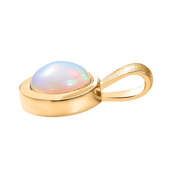 D'Joy AA Natürlicher, äthiopischer Welo Opal Anhänger 925 Silber 750 Gelb Vergoldet ca. 0.75 ct