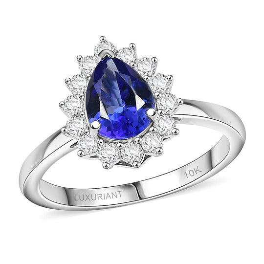 Luxuriant - AAA Tansanit, Lab Grown Diamant AGI zertifiziert Ring 417 Gold (Größe 17.00) ca. 1.50 ct