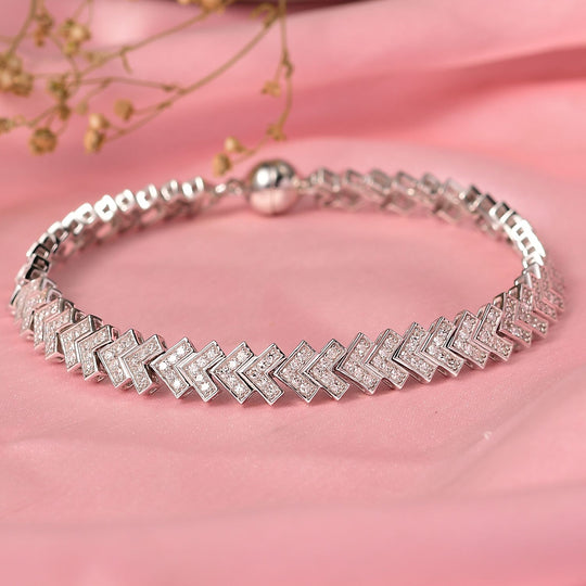 LUXURIANT DIAMANT - Lab Grown Diamant SI-GH SGL zertifiziert Armband ca. 19 cm 925 Silber rhodiniert ca. 2,50 ct.
