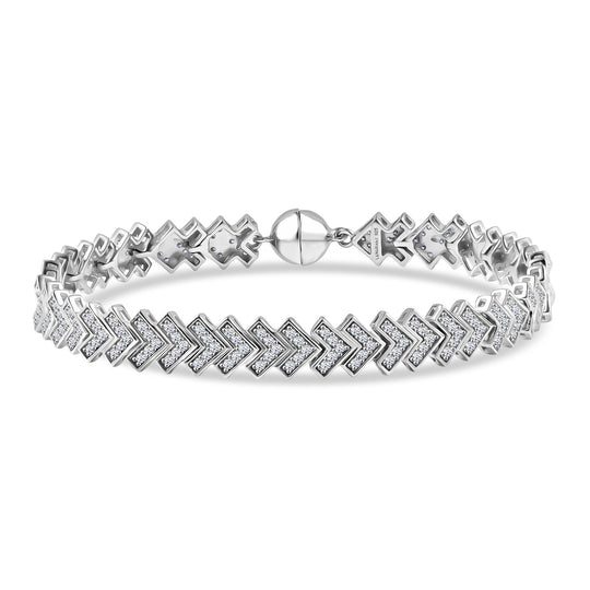 LUXURIANT DIAMANT - Lab Grown Diamant SI-GH SGL zertifiziert Armband ca. 19 cm 925 Silber rhodiniert ca. 2,50 ct.