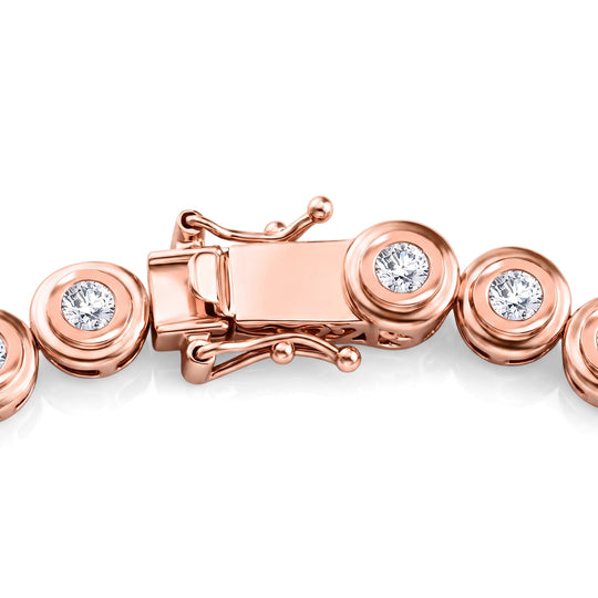 LUXURIANT DIAMOND - Lab Grown Diamant SI-GH Armband ca. 19 cm 925 Silber 750 Roségold Vermeil ca. 4.00 ct