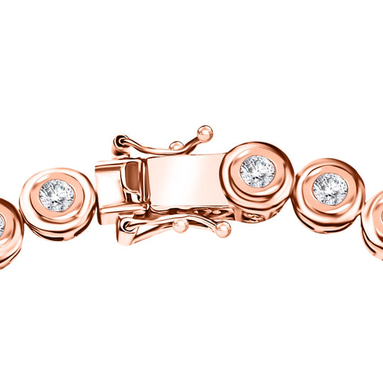 LUXURIANT DIAMOND - Lab Grown Diamant SI-GH Armband ca. 19 cm 925 Silber 750 Roségold Vermeil ca. 4.00 ct