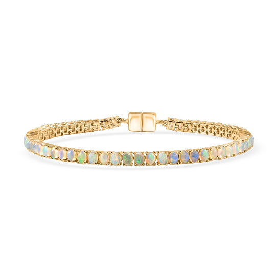 D'Joy AA Natürlicher, äthiopischer Welo Opal Armband ca. 19 cm 925 Silber rhodiniert ca. 6.03 ct