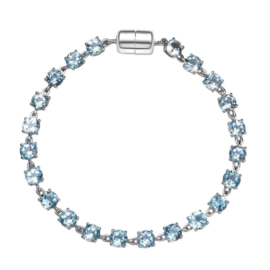 D'Joy AA Himmelblauer Topas Armband ca. 19 cm 925 Silber rhodiniert ca. 13.09 ct