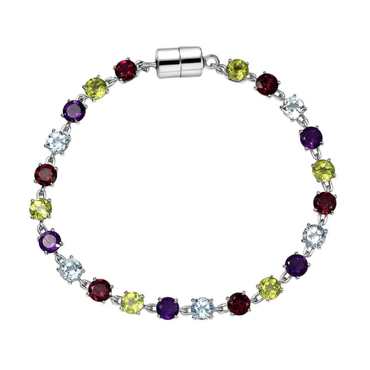D'Joy AA Himmelblauer Topas Armband ca. 19 cm 925 Silber rhodiniert ca. 13.09 ct