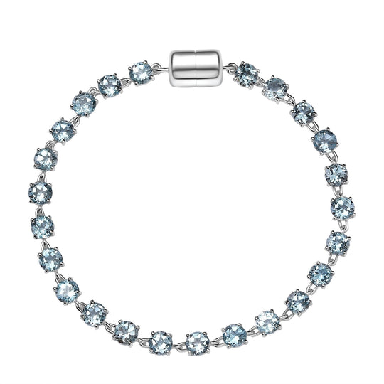 D'Joy AA Himmelblauer Topas Armband ca. 19 cm 925 Silber rhodiniert ca. 13.09 ct