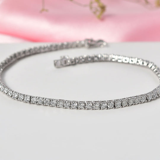 LUXURIANT DIAMANT - Lab Grown Diamant SI-GH SGL zertifiziert Armband ca. 19 cm 925 Silber rhodiniert ca. 4.00 ct