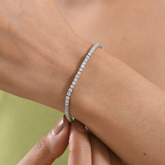 LUXURIANT DIAMANT - Lab Grown Diamant SI-GH SGL zertifiziert Armband ca. 19 cm 925 Silber rhodiniert ca. 4.00 ct