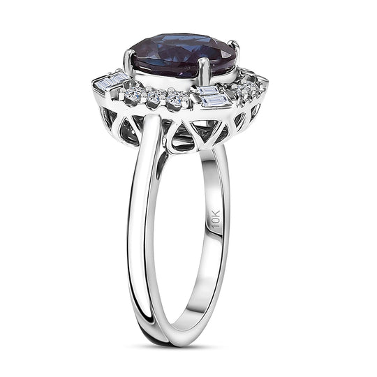 Luxuriant - AAA Lab Grown Alexandrit, Lab Grown Diamant AGI zertifiziert Ring 417 Gold (Größe 19.00) ca. 5.32 ct