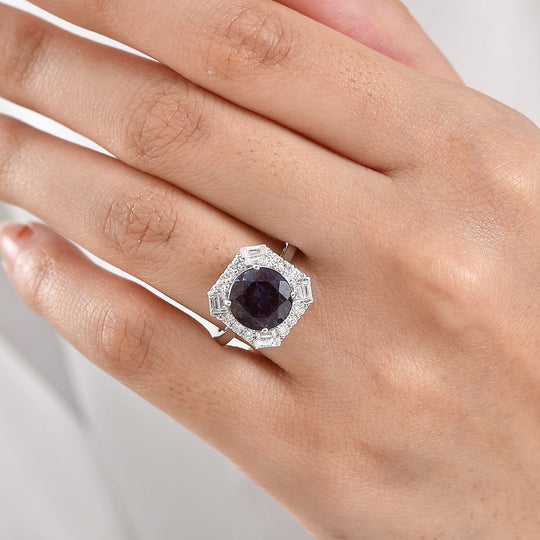 Luxuriant - AAA Lab Grown Alexandrit, Lab Grown Diamant AGI zertifiziert Ring 417 Gold (Größe 19.00) (10-15 Werktage Lieferzeit) ca. 5.32 ct