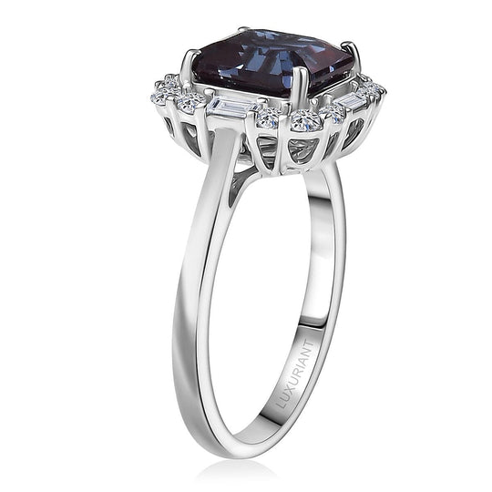 Luxuriant - AAA Lab Grown Alexandrit, Lab Grown Diamant AGI zertifiziert Ring 417 Gold (Größe 19.00) ca. 3.56 ct