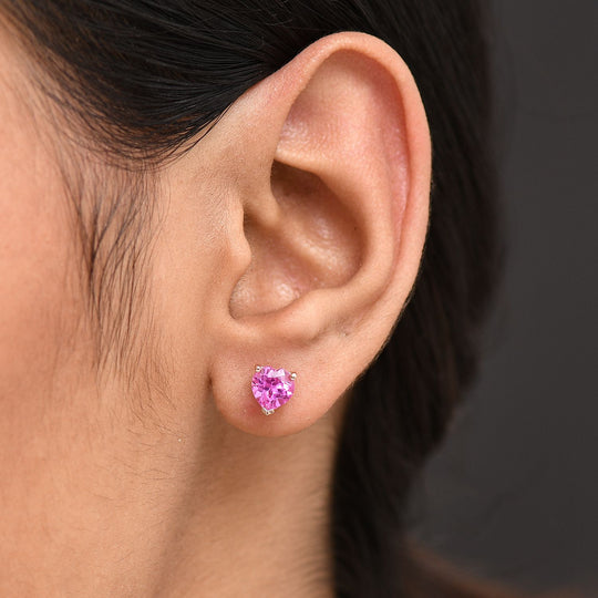AAA Lab Grown Rosa Saphir Ohrringe 925 Silber 750 rosévergoldet ca. 1.92 ct