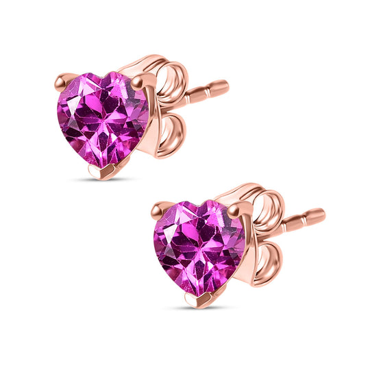 AAA Lab Grown Rosa Saphir Ohrringe 925 Silber 750 rosévergoldet ca. 1.92 ct