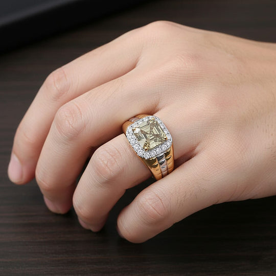 Luxuriant - AAA Turkizit, Lab Grown Diamant AGI zertifiziert Ring 417 Gold (Größe 18.00) ca. 3.20 ct