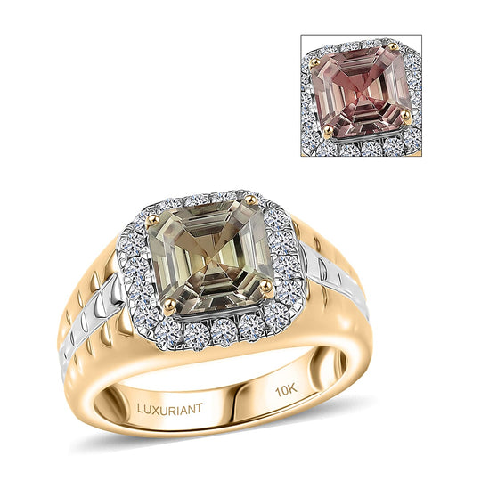 Luxuriant - AAA Turkizit, Lab Grown Diamant AGI zertifiziert Ring 417 Gold (Größe 18.00) ca. 3.20 ct